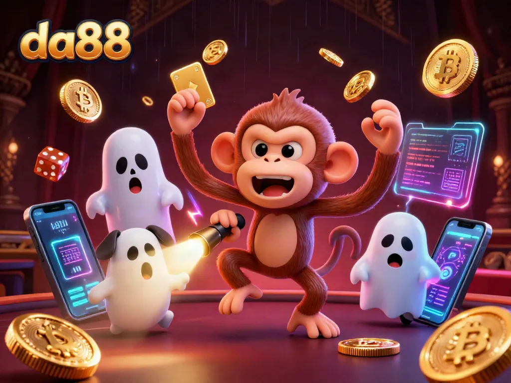 Experience the thrill at da88 casino with a playful ghost-hunting puppy tracking a juggling monkey.