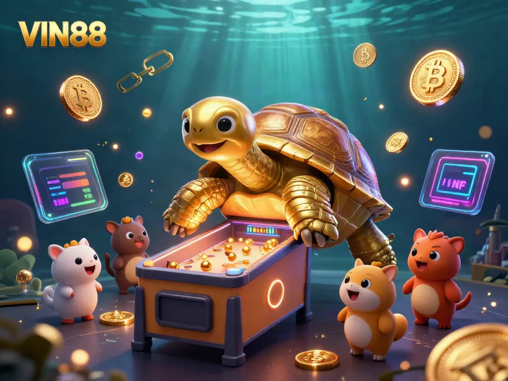 Experience advanced gaming excitement with VIN88 in a vibrant 3D casino scene.