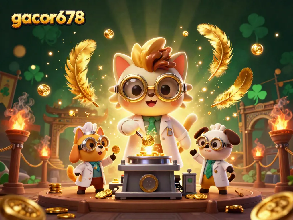 Experience exciting gameplay with gacor678 in a vibrant 3D casino world filled with golden elements.