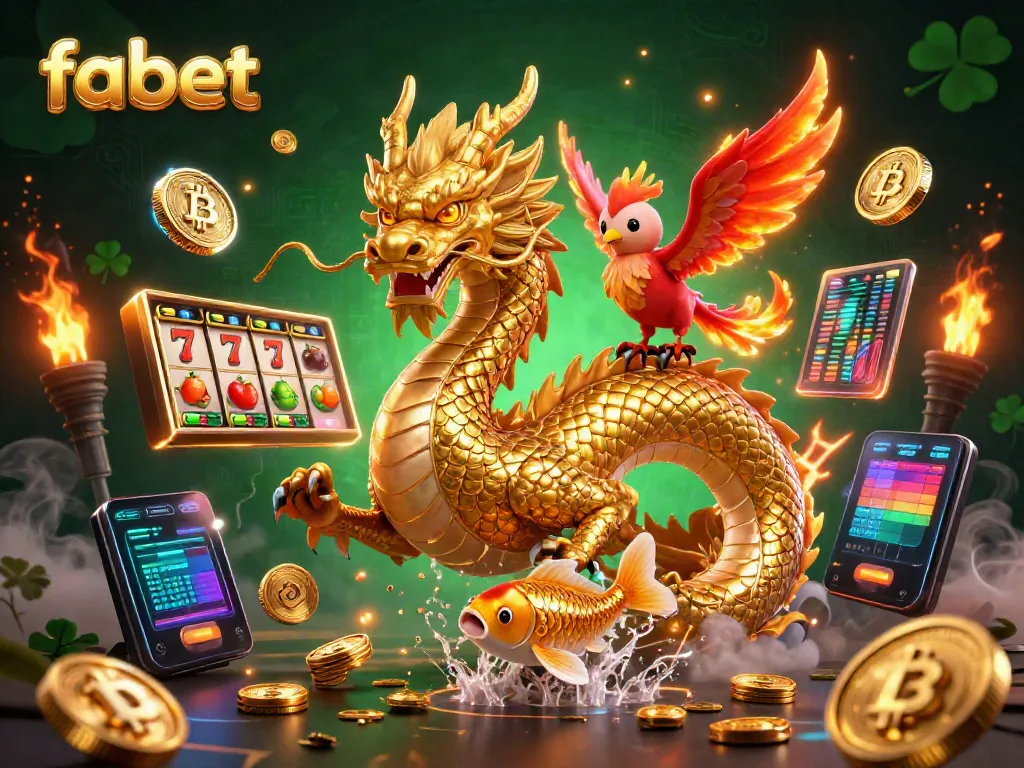 Bet on fabet with dragon magic, koi coins, and vibrant slot details.