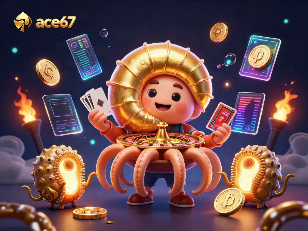 Experience ace67 with vibrant 3D casino elements and crypto showcases in action.