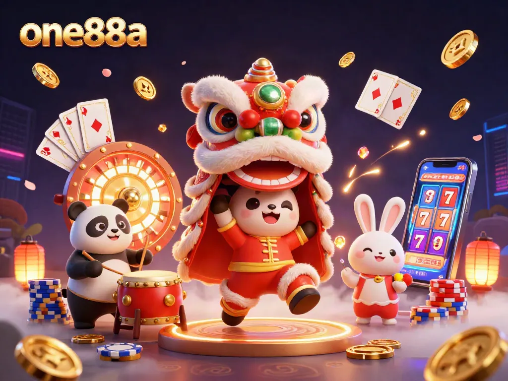 Experience thrilling games at one88a with dazzling visuals, festive characters, and exciting casino elements.