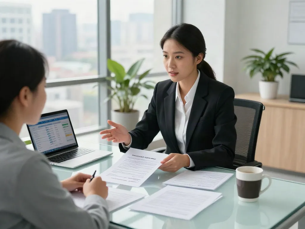 Payday Loans Co consultation in a modern office setting with financial advisor.